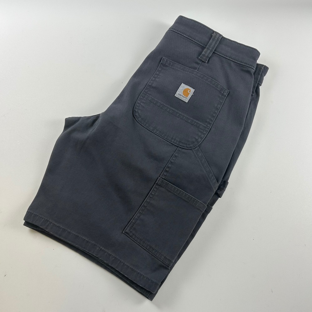 Carhartt WMNS 2 Rugged Flex Loose Fit Canvas Work Shorts Shadow Gray NWT